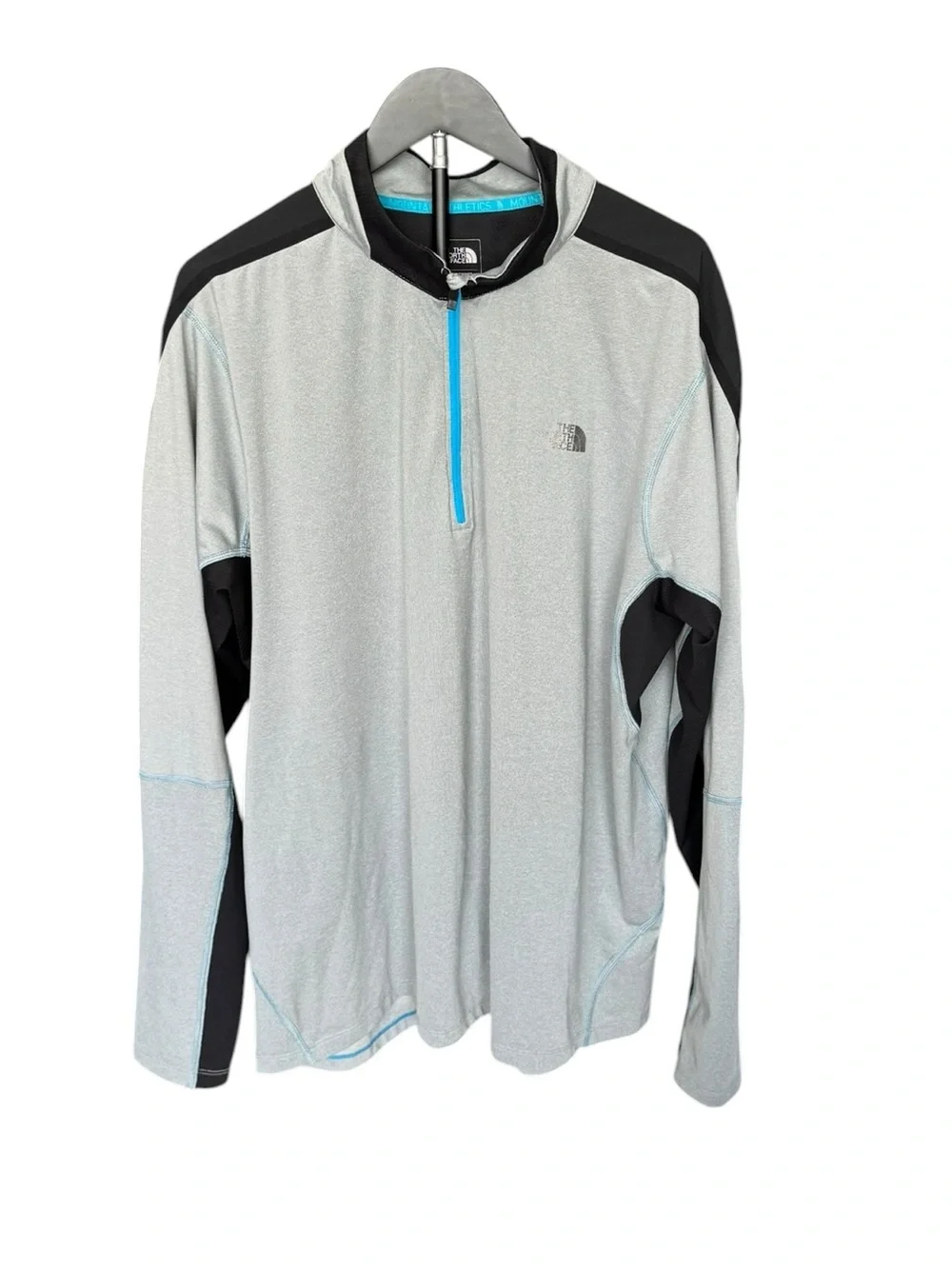 The North Face FlashDry XD 1/4 Zip Pullover XL Gray Blue Athletic Running Hiking